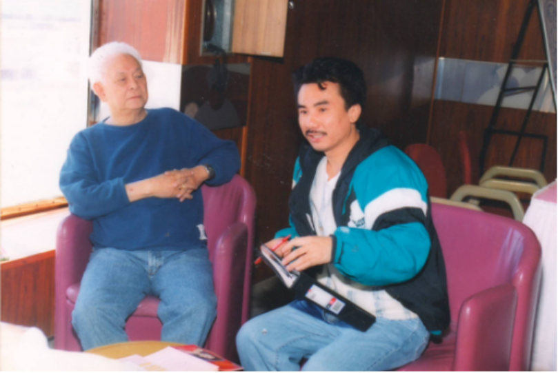 Nhạc sĩ Phạm Duy và nhà văn Đỗ Vẫn Trọn trên chuyến Hội Ngộ Trùng Dương 2008
